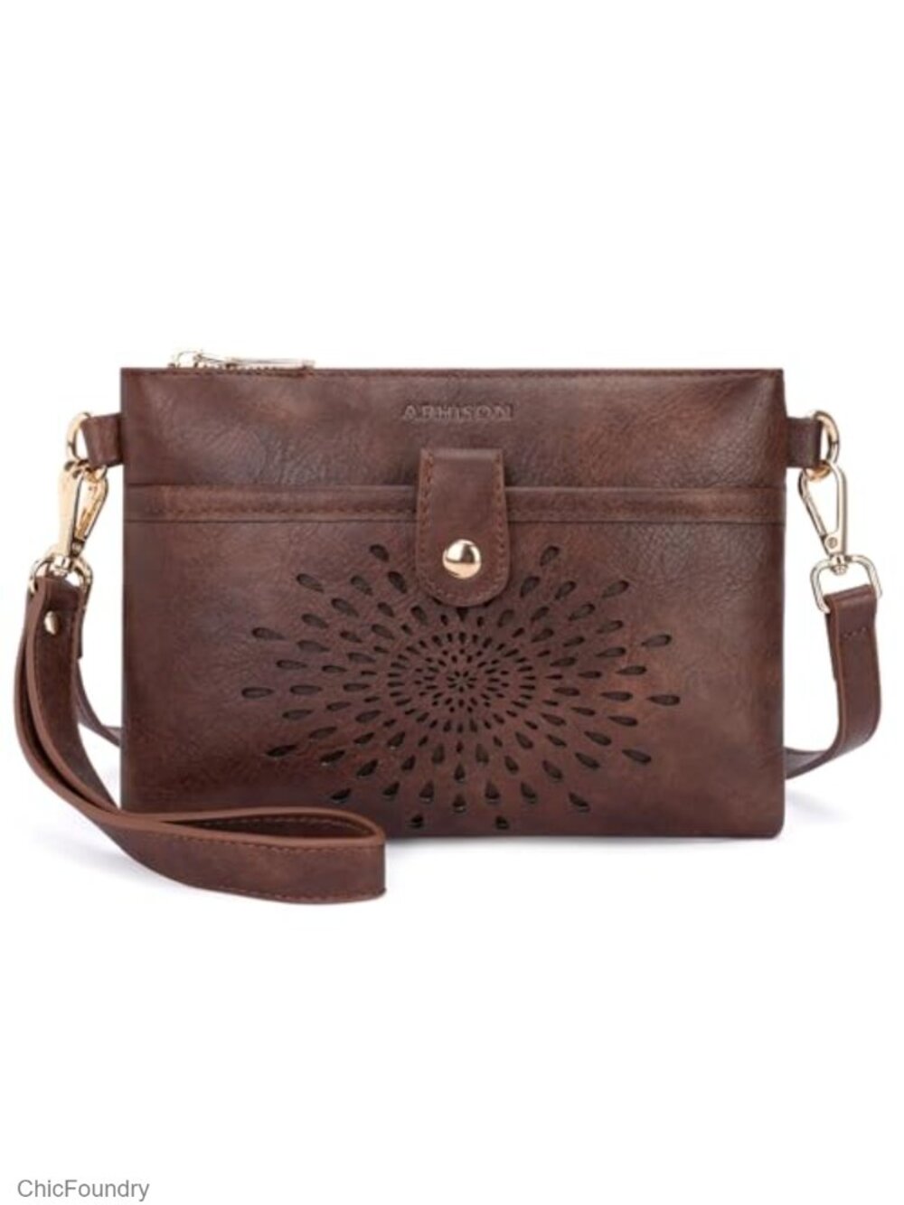 PU Leather Wristlet Wallet Clutch Crossbody Bag RFID Convertible